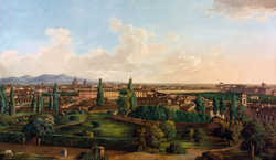  Veduta di Roma da Villa Ludovisi, tempera su carta fine, XVIII–inizi XIX secolo